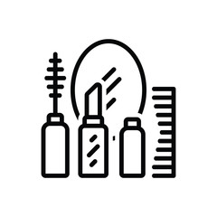 Black line icon for makeup 