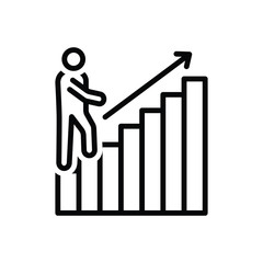 Black line icon for venture 
