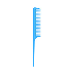 Blue thin comb. Vector illustration on a white background.