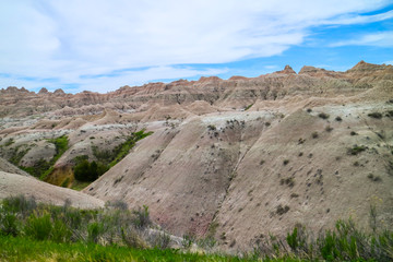 Fototapeta na wymiar Rocky landscape of the beautiful Badlands National Park, South Dakota