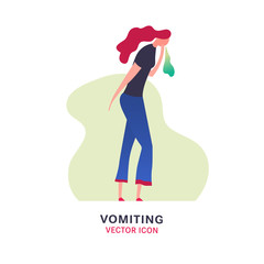 Vomiting vector icon