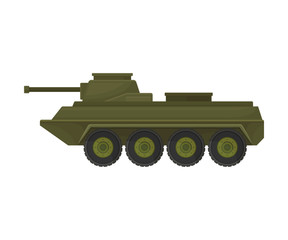 Military armored personnel carrier. Vector illustration on a white background.