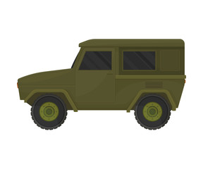 Military passenger car. Vector illustration on a white background.