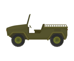 Military all-terrain vehicle convertible. Vector illustration on a white background.