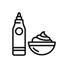 Black line icon for sauce 
