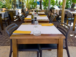 Empty street cafe