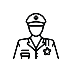 Black line icon for veteran 