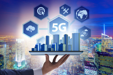 5G mobile technology concept - high internet speed