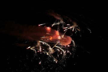 Poland, Gdynia, Public night air show with the participation of aerobatic planes 16 August 2019