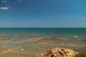 Looking at the sea and the sky.