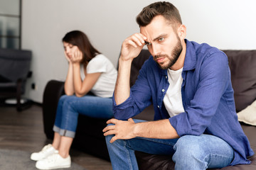 Obraz premium Frustrated couple not talking to one another
