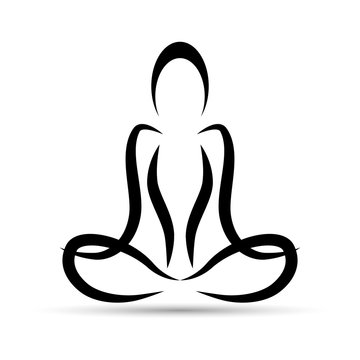 Women Silhouette. Mandala Round Background. Yoga Lotus Pose. Padmasana.  Vector Illustration Royalty Free SVG, Cliparts, Vectors, and Stock  Illustration. Image 69147102.