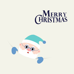 Santa Claus with text Merry Christmas banner or poster. Merry Christmas greeting card