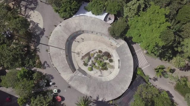 Roatating aerial 4k shot of Botanical Garden in Medellin