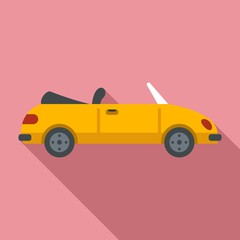 Retro cabriolet icon. Flat illustration of retro cabriolet vector icon for web design