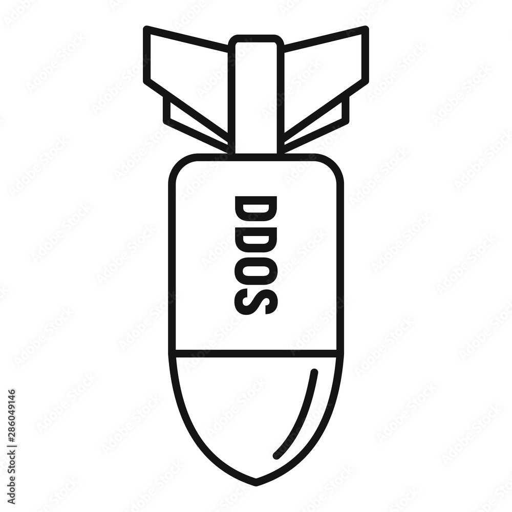 Poster dos hacker bomb icon. outline dos hacker bomb vector icon for web design isolated on white backgroun