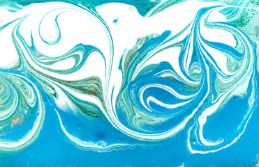 Beautiful unique turquoise acrylic marble background.