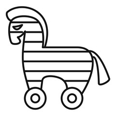 Computer trojan horse icon. Outline computer trojan horse vector icon for web design isolated on white background