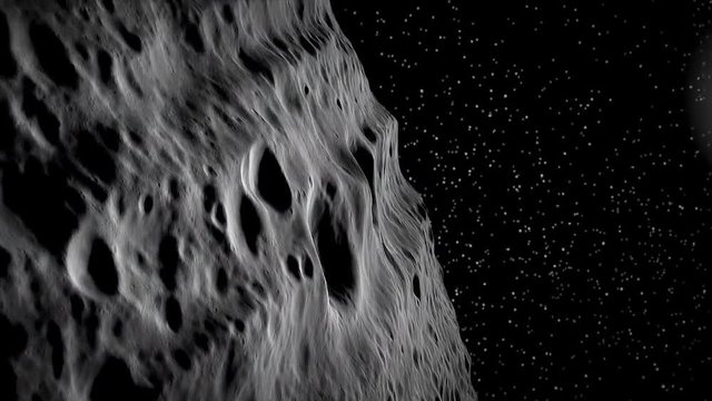 NASA Dawn's virtual flight over Asteroid Vesta using computer graphics, 2018