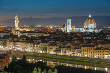 Fototapeta premium Skyline of Historical city Florence, Tuscany, Italy at dusk