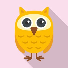 Owl kid icon. Flat illustration of owl kid vector icon for web design