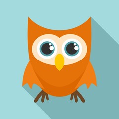 Cute face owl icon. Flat illustration of cute face owl vector icon for web design