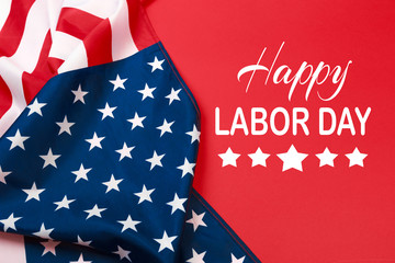Happy Labor day banner, american patriotic background - Image