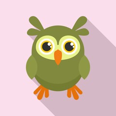 Wild owl icon. Flat illustration of wild owl vector icon for web design
