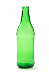 .empty beer bottle on a white background  - Image