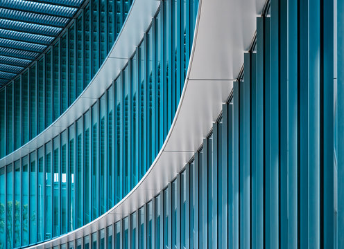 Architecture detail Modern Building Glass facade wall curve pattern Exterior