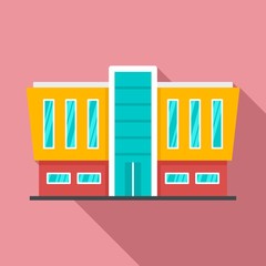Mall building icon. Flat illustration of mall building vector icon for web design