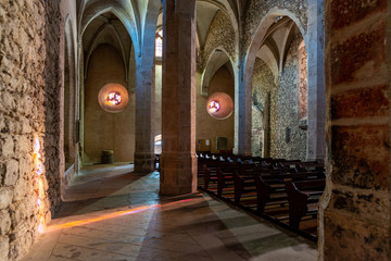 Fototapeta na wymiar Church interior, Perouges, France