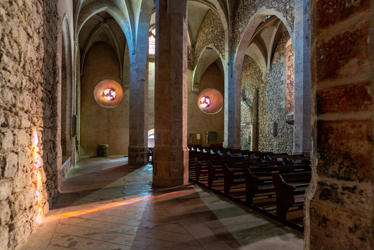 Church interior, Perouges, France