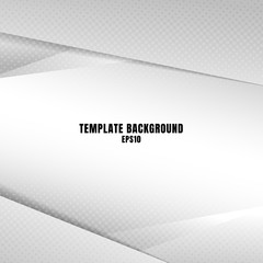 Template white gray geometric triangles background paper cut style with halftone texture.