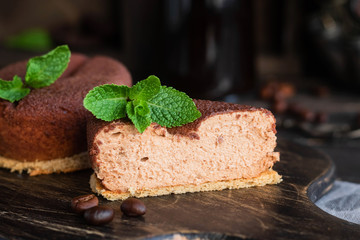 Chocolate and coffee bean cake