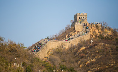 Fototapeta na wymiar Autumn view of the Badaling Great Wall in Beijing