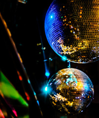 A mirror ball that shines indoors