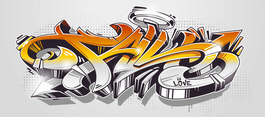 Fall Graffiti Wild Style Vector © Vecster
