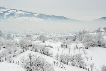 Winter In Transylvania Romania - Rural Scene .