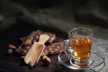 Brewed tea on a serving table