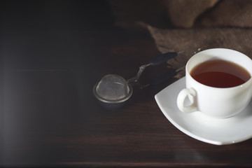 Brewed tea on a serving table