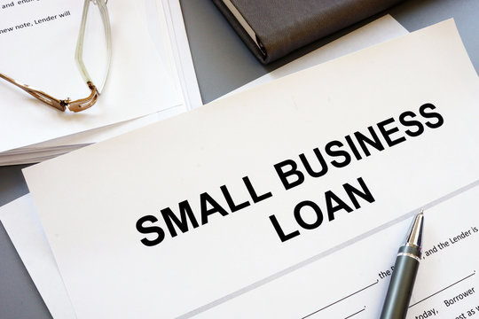 Business photo shows printed text small business loan