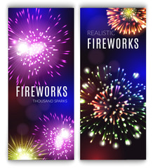 Fireworks Vertical Banners Set