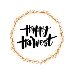 Happy harvest lettering card