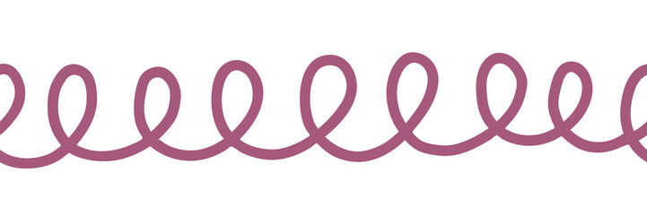 Seamless doodle border vector. Repeating hand drawn simple twirl 