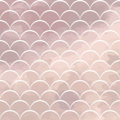 vector illustration of fish scale on a lilac watercolor background. Watercolor abstract background for design