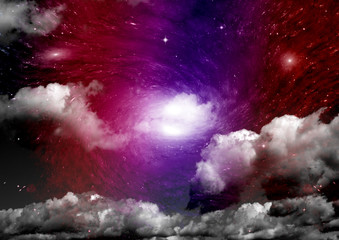 galaxy in a free space. 3D rendering