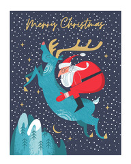 Festive Christmas and new year greeting card. merry Christmas.