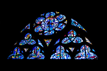 Beauvais. Vitrail de la cathédrale Saint-Pierre. Oise. Picardie. Hauts-de-France