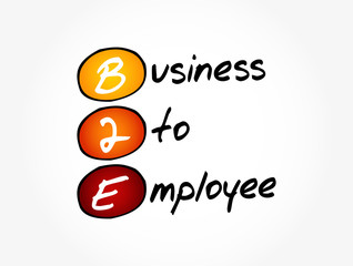 B2E - business to employee acronym, concept background